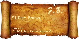 Fidler Barna névjegykártya