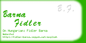 barna fidler business card